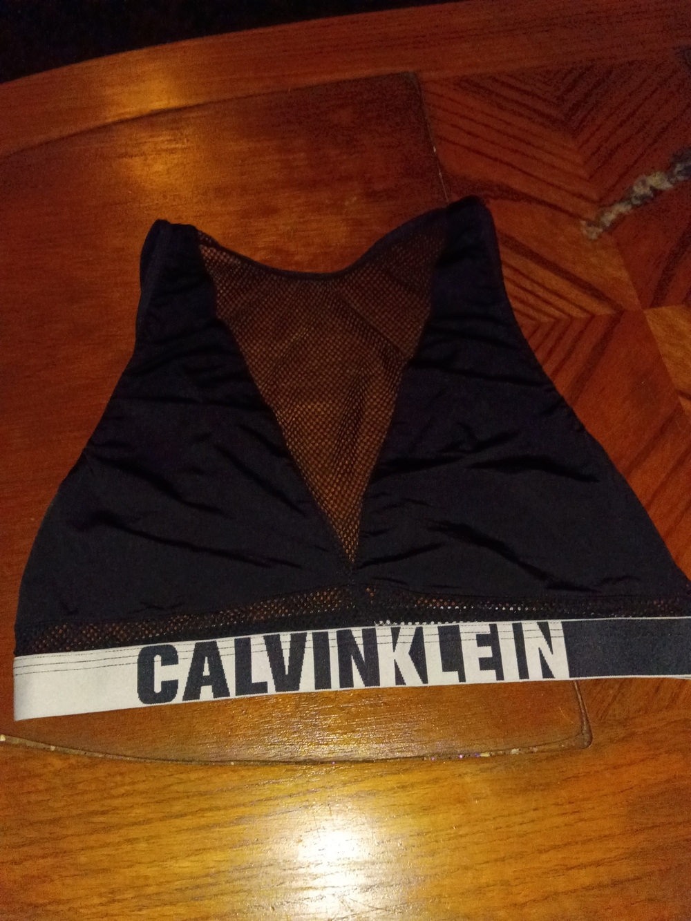 Calvin Klein Black Bralette with White Logo Band